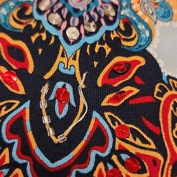 Bila Boho Paisley Print Tank Top with Crochet Hem Size M - Picture 11 of 11